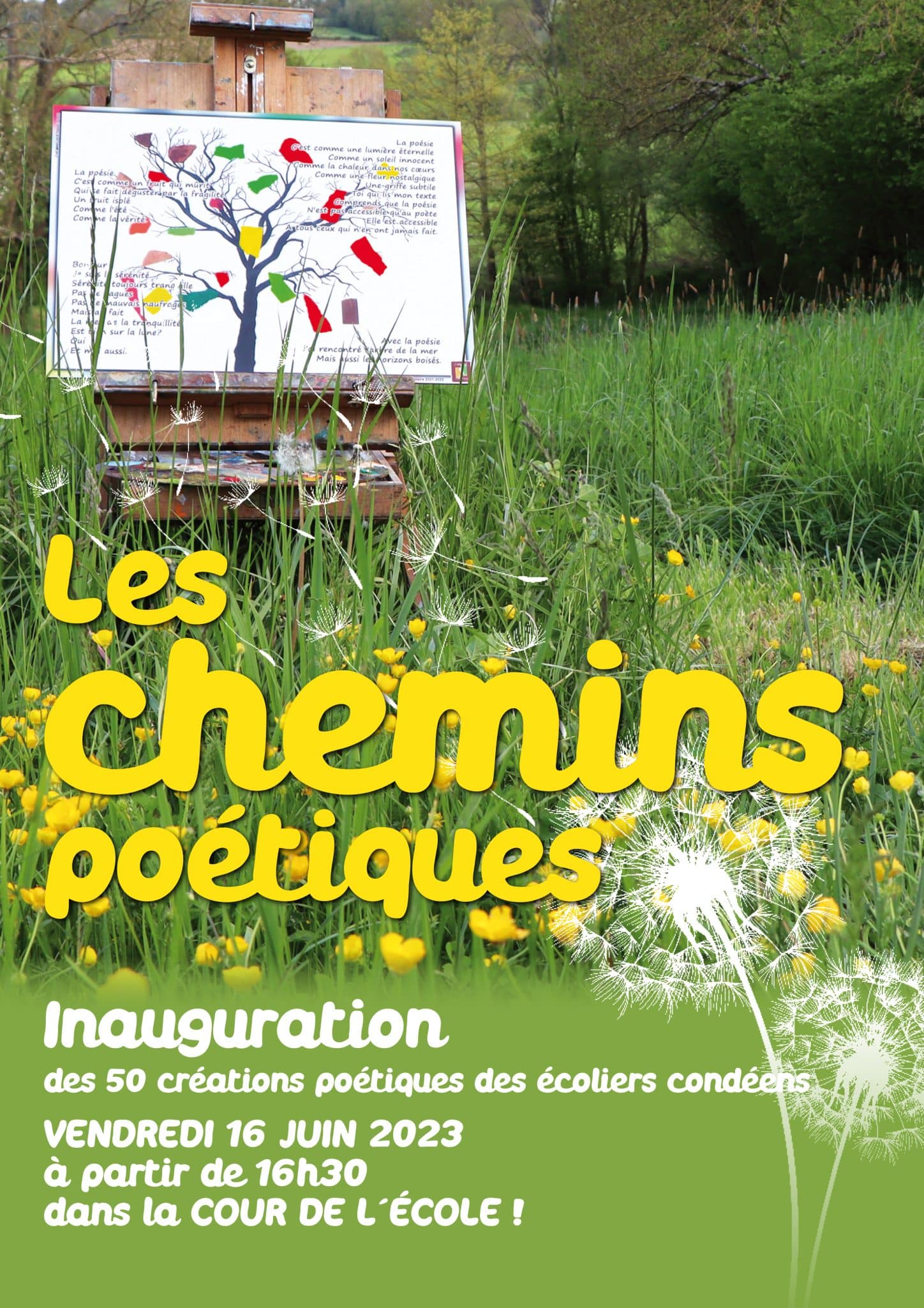 Chemins poétiques – nouveaux panneaux à Condé-sur-Sarthe